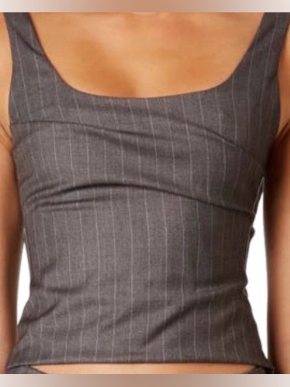 Nia Monique Pinstripe Corset Top (Size Medium) NWT